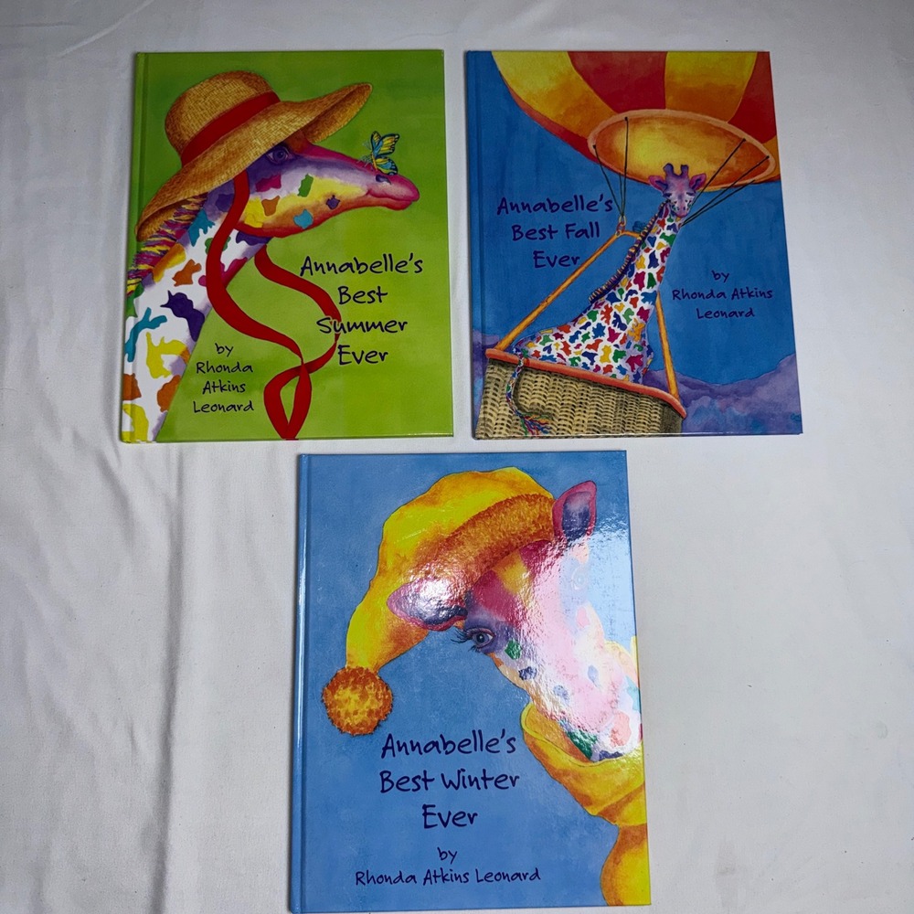 Annabelle Giraffe Book Lot 3 Rhonda Atkins Leonard Summer Fall Winter Hardcover